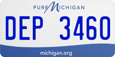 MI license plate DEP3460
