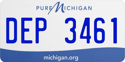 MI license plate DEP3461