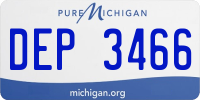 MI license plate DEP3466
