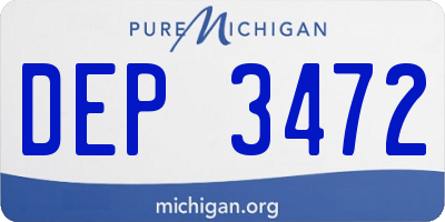 MI license plate DEP3472