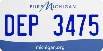 MI license plate DEP3475