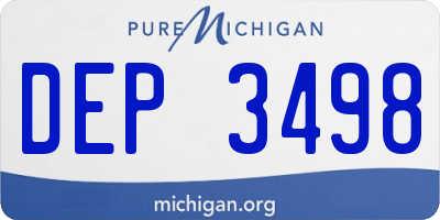 MI license plate DEP3498