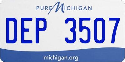 MI license plate DEP3507