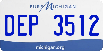 MI license plate DEP3512