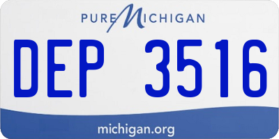 MI license plate DEP3516