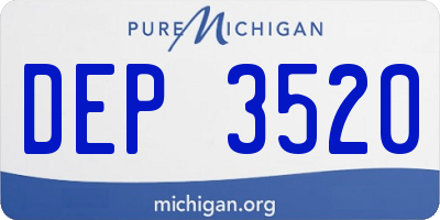 MI license plate DEP3520