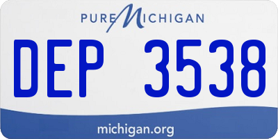 MI license plate DEP3538