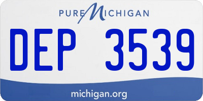 MI license plate DEP3539