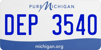 MI license plate DEP3540
