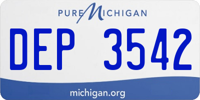 MI license plate DEP3542