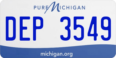 MI license plate DEP3549