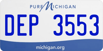 MI license plate DEP3553