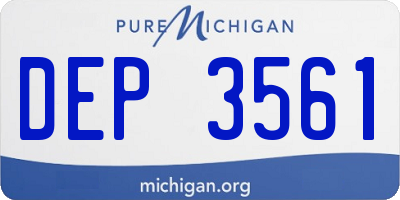 MI license plate DEP3561