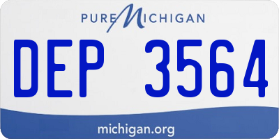 MI license plate DEP3564