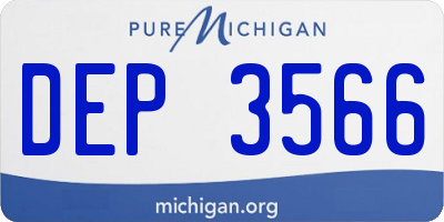 MI license plate DEP3566
