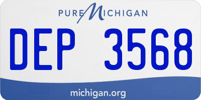 MI license plate DEP3568