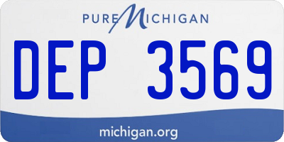 MI license plate DEP3569