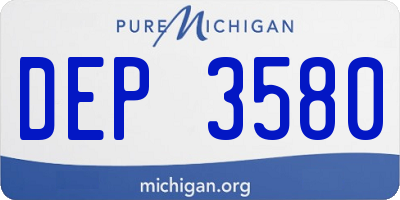 MI license plate DEP3580