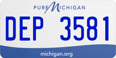 MI license plate DEP3581