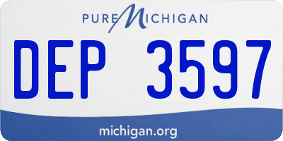 MI license plate DEP3597