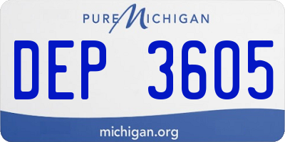 MI license plate DEP3605