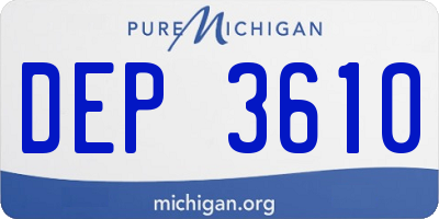 MI license plate DEP3610