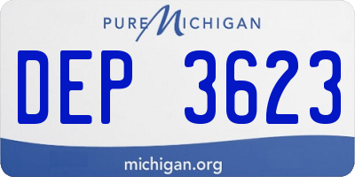 MI license plate DEP3623