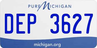 MI license plate DEP3627