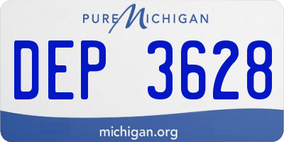 MI license plate DEP3628