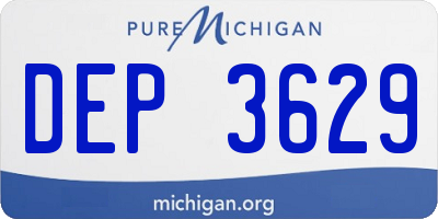 MI license plate DEP3629