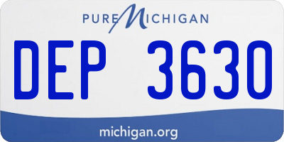 MI license plate DEP3630