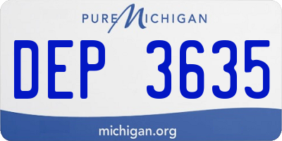 MI license plate DEP3635
