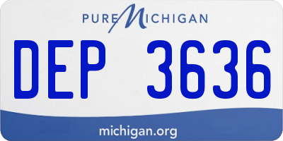 MI license plate DEP3636