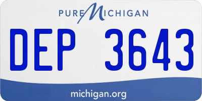 MI license plate DEP3643