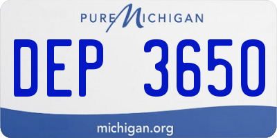 MI license plate DEP3650