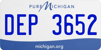 MI license plate DEP3652