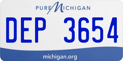 MI license plate DEP3654