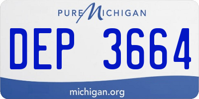 MI license plate DEP3664