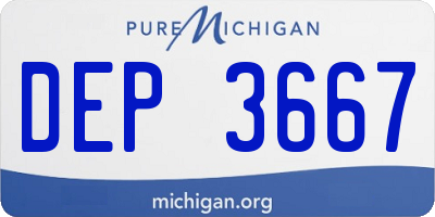MI license plate DEP3667