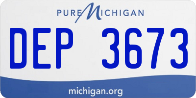 MI license plate DEP3673