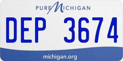 MI license plate DEP3674
