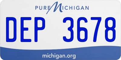 MI license plate DEP3678