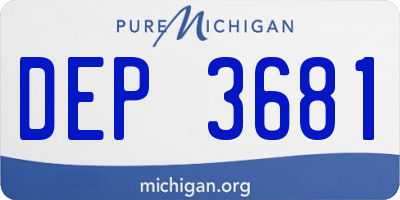 MI license plate DEP3681