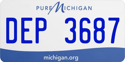 MI license plate DEP3687
