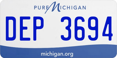 MI license plate DEP3694