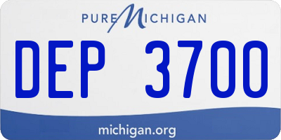 MI license plate DEP3700