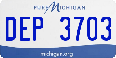 MI license plate DEP3703