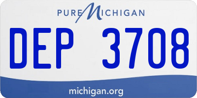 MI license plate DEP3708