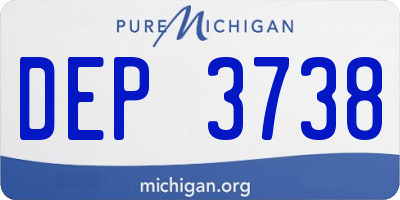 MI license plate DEP3738