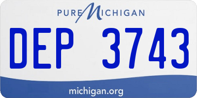 MI license plate DEP3743